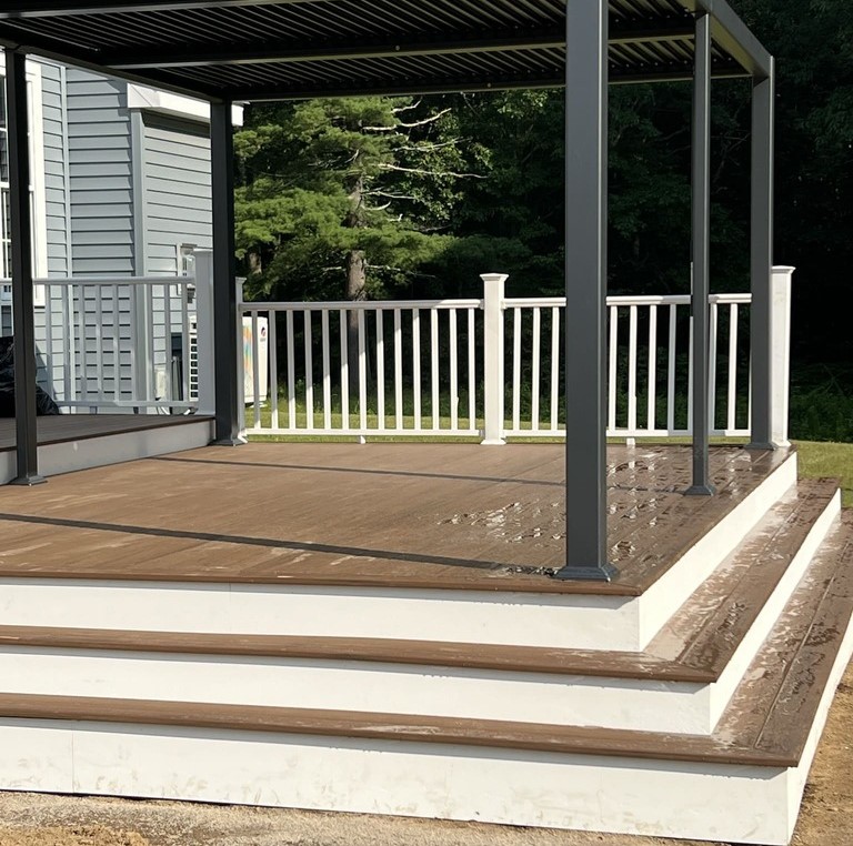 Multi-Level Deck Construction with Pergola - Professional Outdoor Living by ADS Home Renovation