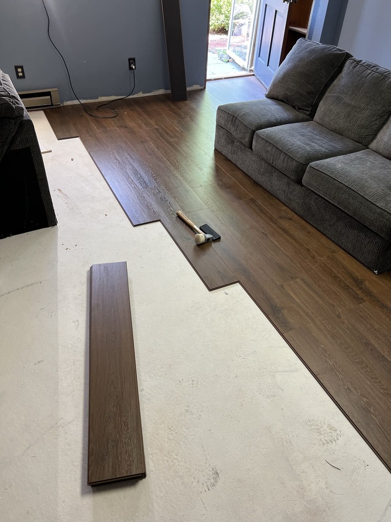 Flooring Installation Process in Living Room