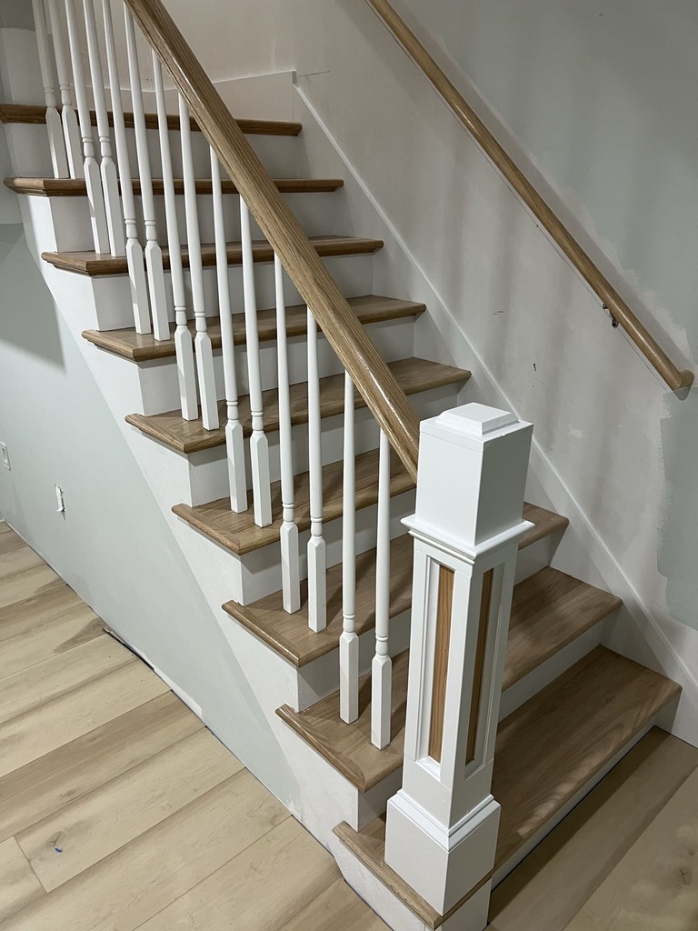 Custom Staircase with Wood Handrail