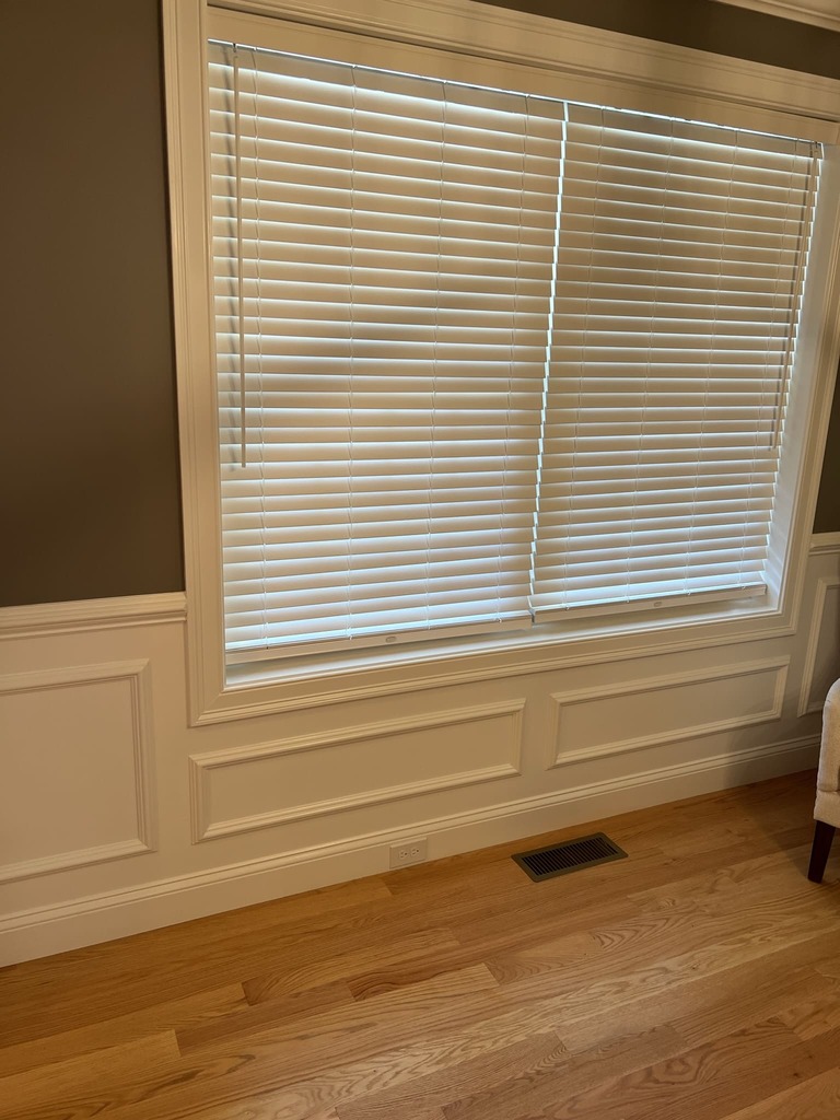 Detailed Wainscoting Under Window with Blinds