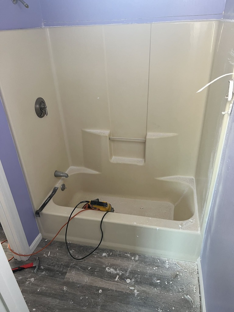 Bathroom Tub Installation in Progress